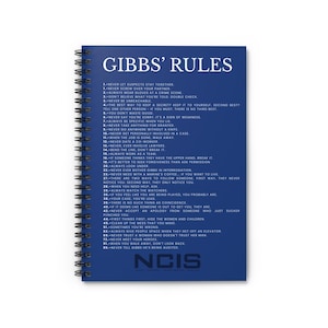 Gibbs' Rules Notebook Spiral Notebook | NCIS Inspired Ruled Journal