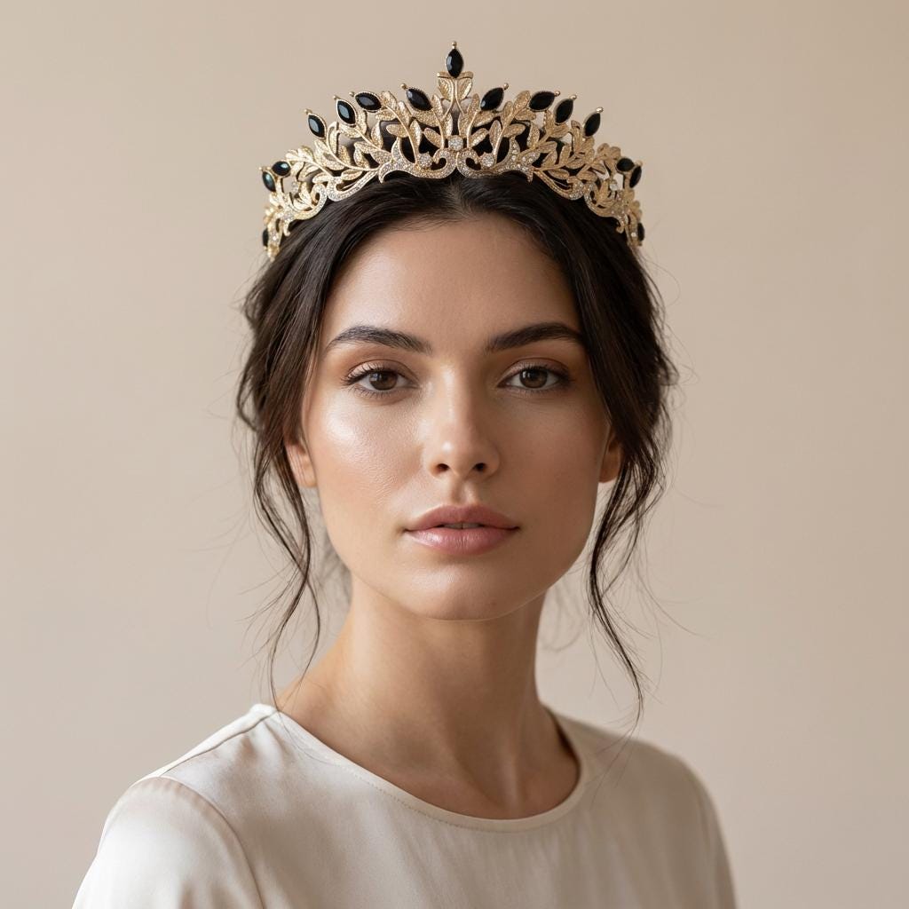 Diadema Floral Con Tiara De Princesa Perla Para Niños