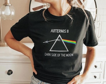 ArtArtemis II Dark Side of the Moon Space Mission T Shirt