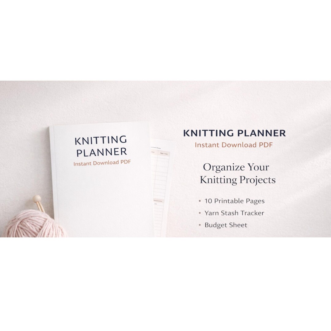 Knitting Journal Printable PDF, Yarn Stash Tracker & Project Organizer ...