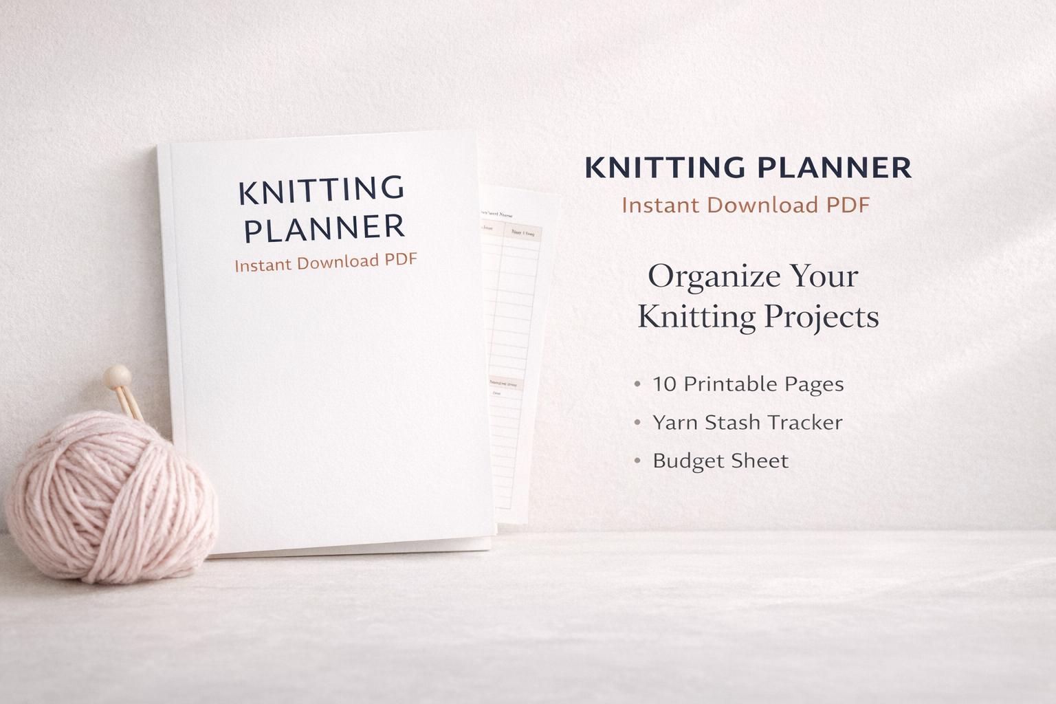 Knitting Journal Printable PDF, Yarn Stash Tracker & Project Organizer ...