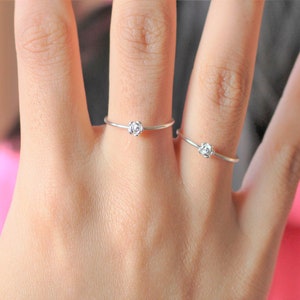 Sterling Silver Rose Ring: Dainty Stacking Band