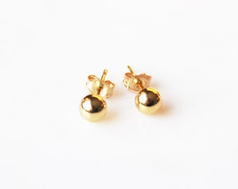 Gold ball earrings | 14k Gold fill studs | Dainty minimalist gold stud earrings