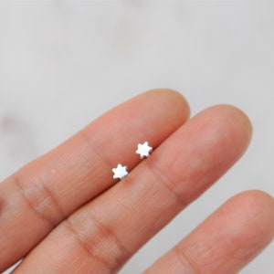Tiny Silver Star Stud Earrings, Minimalist Stacking Everyday Earrings