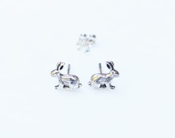 Bunny stud earrings | Sterling silver earrings | Unique silver earrings for everyday use | Gift idea for her