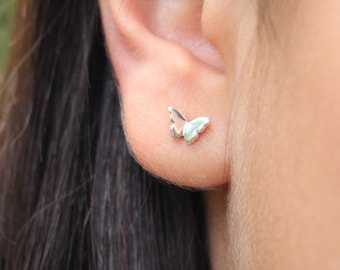 Silver Butterfly Earrings, Sterling Silver Butterfly Stud Earrings, Dainty Minimalist Everyday Earrings