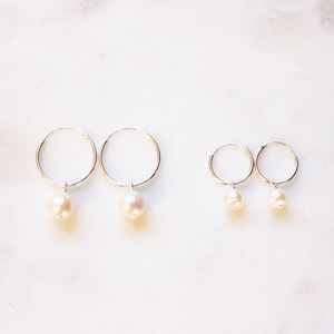Sterling Silver Freshwater Pearl Hoop Earrings: Minimalist Everyday Jewelry