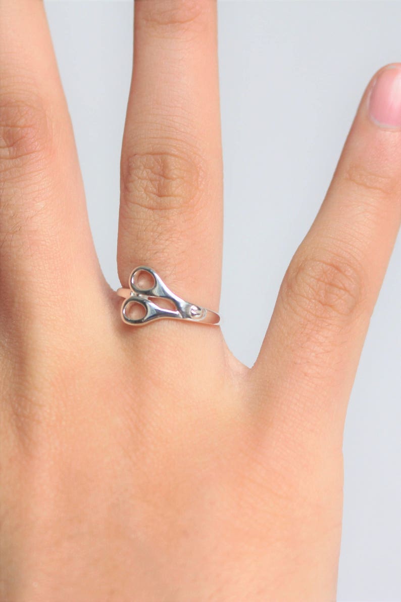 Scissors Ring in Sterling Silver Unique Trendy Etsy UK
