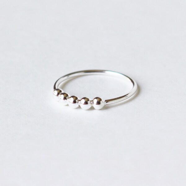 Ball Sterling Silver Ring |  925 Ball Band Ring | Stacking Trendy Everyday Ring