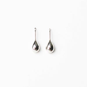 Teardrop Sterling Silver Earrings, Dainty Drop Minimalist Everyday Earrings Gift for Her