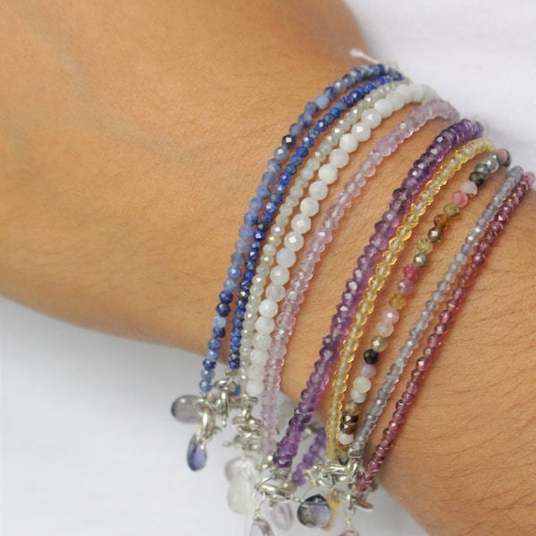 Stacking Gemstone Bracelets,  Birthstone Crystal Bracelets, Natural Crystal Bracelets, Everyday Crystal Bracelets Gift for Her