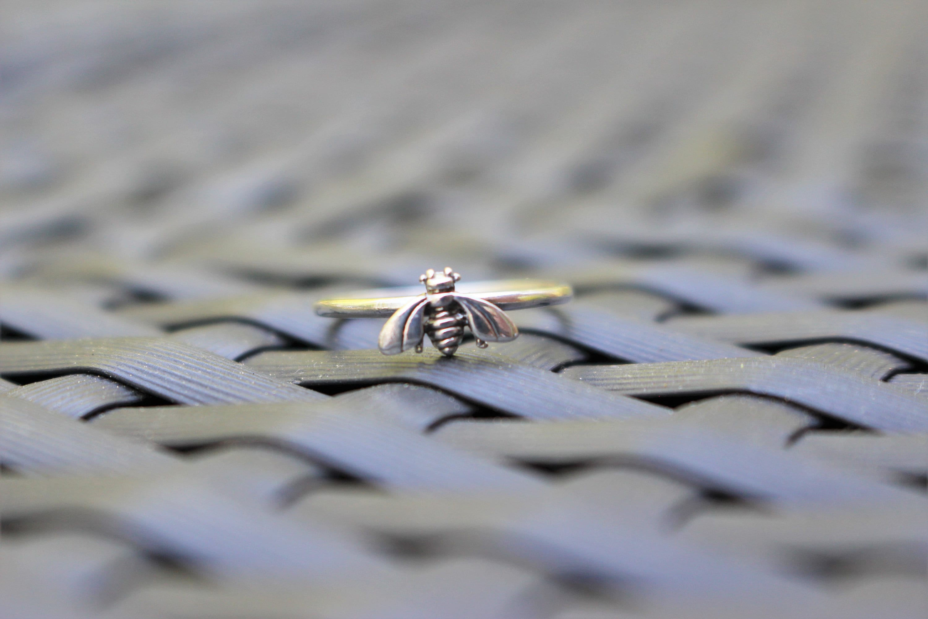 Silver Bee Ring | Sterling Silver Unique Stacking Ring Gift for Her