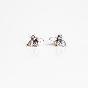 Details about   10mm Honey Bee with CZ Studs Solid 925 Sterling Silver Push Back Earrings 