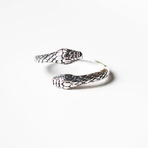 Adjustable Snake Sterling Silver Ring, Unique, Statement, Everyday  Ring