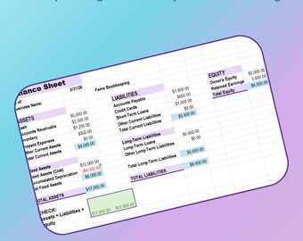 Small Business Balance Sheet Template (Excel, Google Sheets)