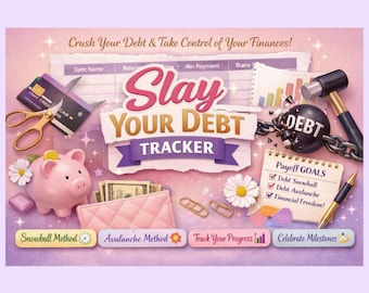 Slay Your Debt Tracker | Snowball Avalanche Planner (Digital Download)