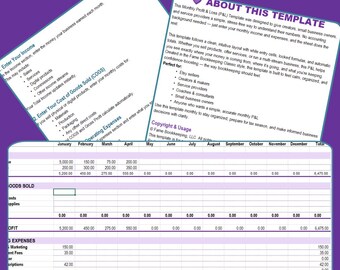 Monthly Profit and Loss Spreadsheet | Small Business P&L Template (Excel)