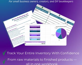 Creator Inventory Workbook, Batch Cost Calculator, WIP Log (XLSX)