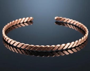 銅テンソルブレスレット、銅ヒーリングカフ、ソリッドテンソル銅カフ、生銅ヒーリングブレスレット、ユニセックスウェルネスギフト、銅テンソルバンド