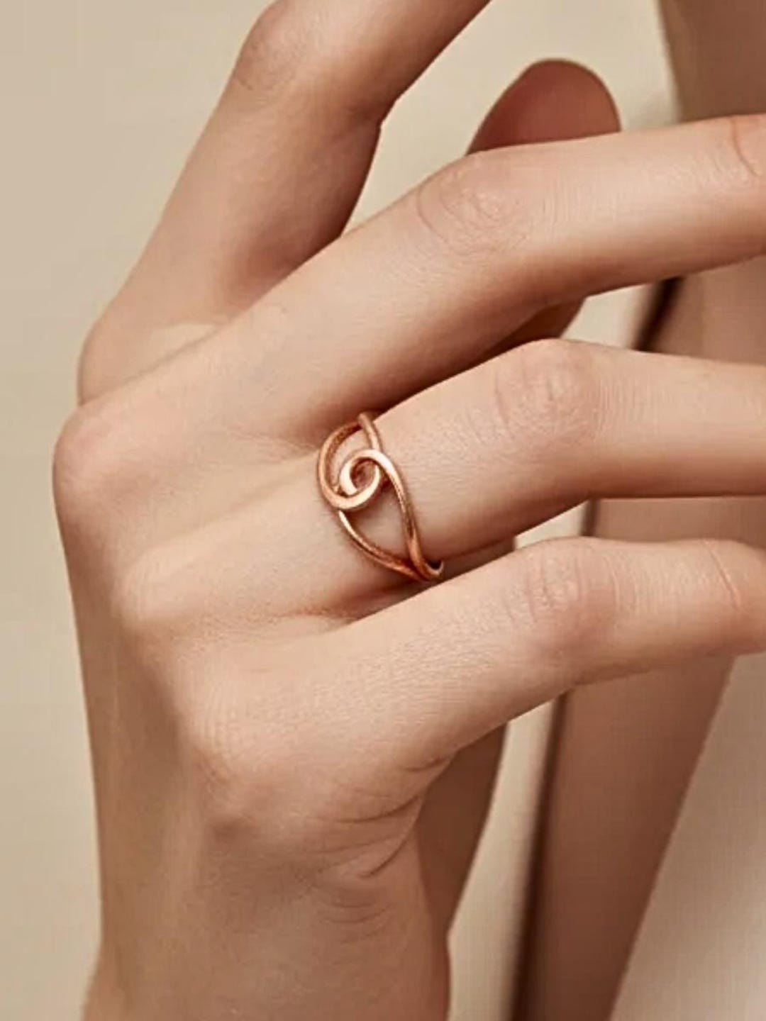 Women's Copper Rings Elegant Copper Ring for Women, Twisted Copper Woman's Jewelry, Pretty ...