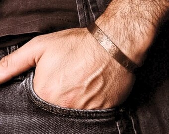 男性用7周年記念銅ブレスレット、男性向け銅記念日ギフト、男性向けパーソナライズ銅ブレスレット、7周年記念銅カフ