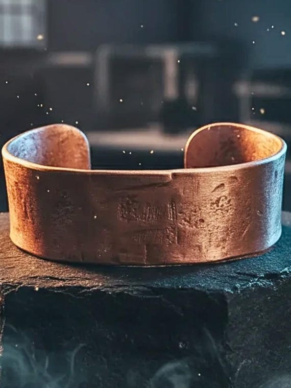 Copper Healing Bracelet for Energy, Wide Copper Healing Cuff, Anti-Arthritis Wellness Gift, Big Copper Bracelet, Solid Copper Wellness Cuff