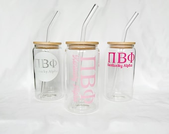 Sorority Tumbler mit Kapitel, Glas Tasse, Big Little, Geschenk