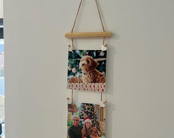 Photo Memory Board - Wooden Hanging Photo Display - Polaroid Holder - Photo Board