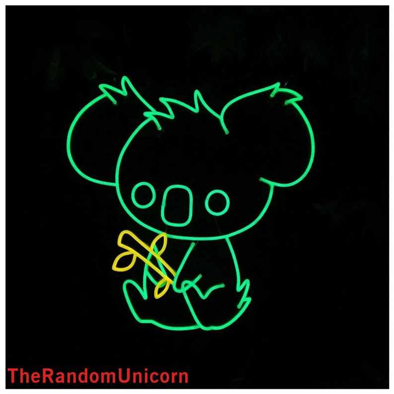 Koala Neon Sign Cute Koala Art Neon Light Koala Neon Led Etsy
