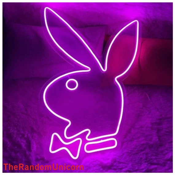 Playboy Rabbit Neon Light Rabbit Bunny Neon Sign Animal | Etsy