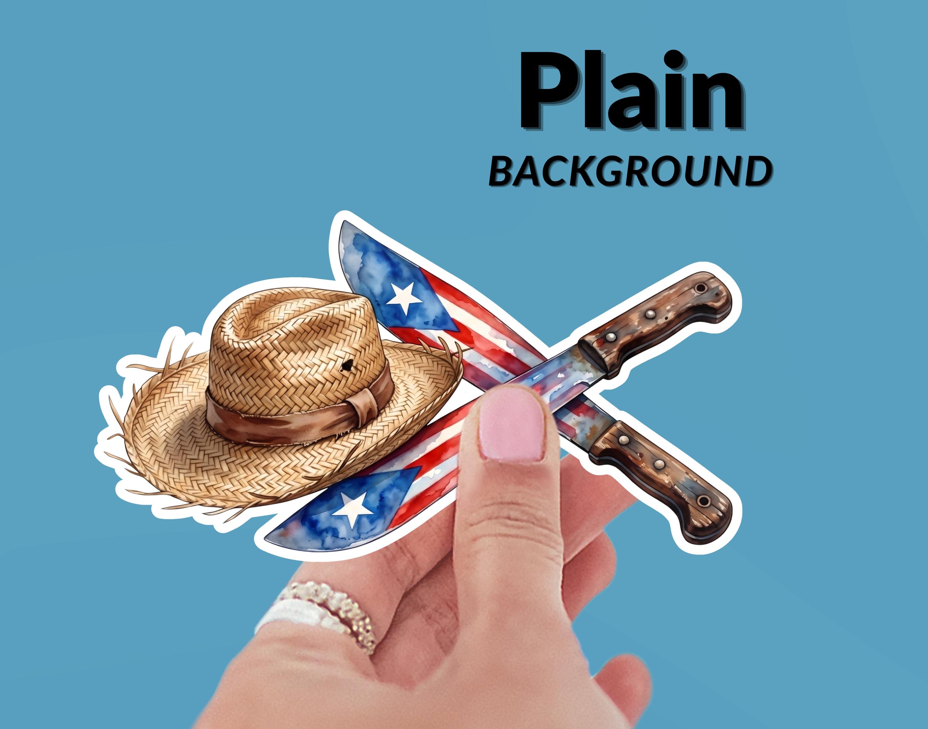 Puerto Rico Jíbaro Sticker: Pava, Machetes, Flag Decal (waterproof) - Etsy