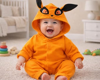 Kombinezon Baby Fox Spirit, kostium cosplay z kapturem, kombinezon dla niemowląt inspirowany anime