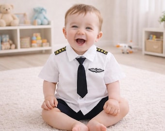 Zestaw kostiumów dla niemowląt-pilotów, strój lotniczy, rekwizyt do zdjęć noworodkowych