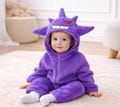 Purple Baby Monster Anime Character - Hooded Infant Photo Suit product logo