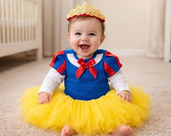Kostium księżniczki dla dziecka, bajkowy tutu z koroną, strój na imprezę dla niemowląt