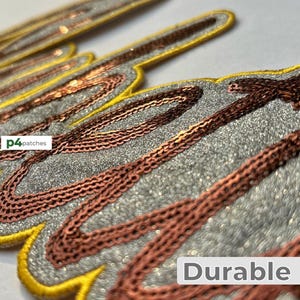 Custom Sequin Patch, Personalized Logo or Name, Glitter Jacket Applique