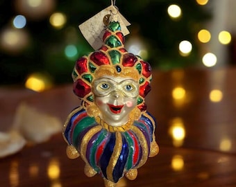 Christopher Radko Jester Ornament | Merry Masquerade, Retired Polish Glass With Box