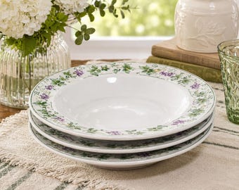 Gibson Everyday Ivy Grapes Salad Bowls Set of 3 - 9” Replacement Green Purple
