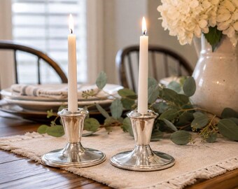 Pair of 1970s Vintage W & S Blackinton Fine Silver Plate Candle Holders