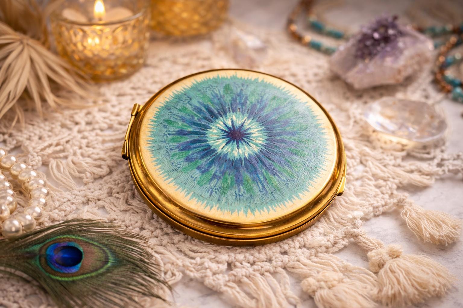 Vintage Stratton Enameled Compact - Etsy