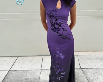 Floral Maxi Dress | Stand Collar Slim Outfit | Daily Wear | Feminine Chic Style