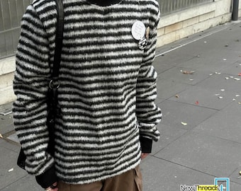 Oversized Striped Sweater | Casual Long Sleeve Pullover | Daily Wear | Y2K Streetwear Style