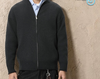 Zip Cardigan Jacket | Casual Stand Collar Top | Daily Wear | Old Money Style