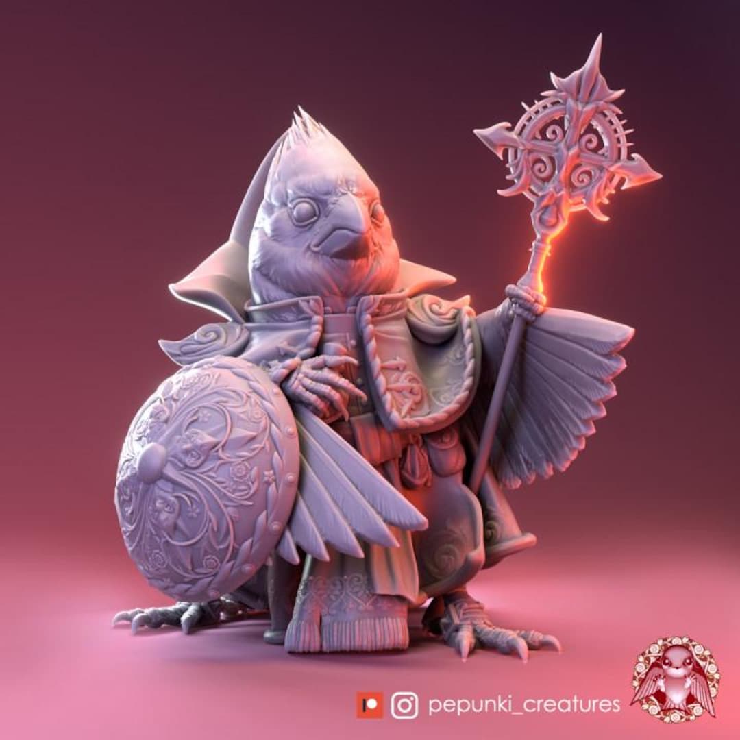 Bird Cleric Miniature | Cardinal Cardinal TTRPG Dnd Pathfinder - Etsy