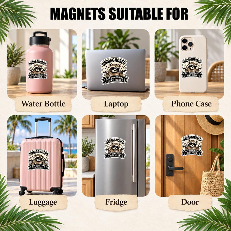 Notebook R Cartoon Undiagnosed but Something Ain't Right Magnet Funny Raccoon Sarcastic ...