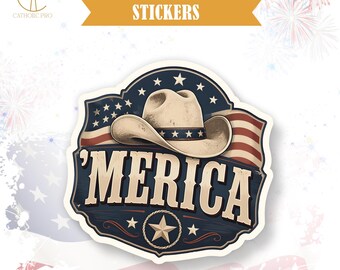 America Sticker Patriotic Fourth Of July Decor Laptop Water Bottle Tumbler Americana USA Party Gift Decal