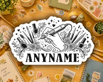 Personalized Nail Technician Sticker Custom Nail Tech Name Decal Waterproof Salon Vinyl Sticker Nail Artist Gift Beauty Professional