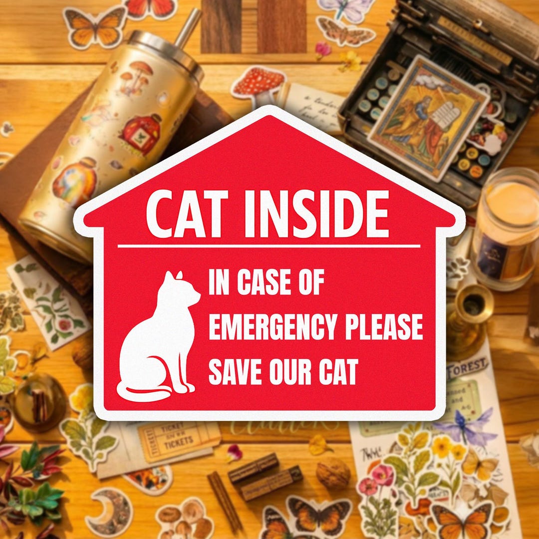 Cat Inside Sticker Funny Cat Meme Cute Animal Humor Decal Relatable ...