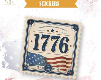 Liberty Freedom Independence 1776 Sticker Patriotic Fourth Of July Decor Laptop Water Bottle Tumbler Americana USA Gift Decal