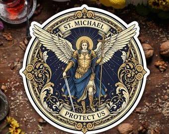 St Michael Sticker Archangel Michael Catholic Sticker Saint Michael Prayer Religious Decal Christian Vinyl Laptop Water Bottle Catholic Gift
